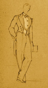 Detail from costume sketch from "My One and Only" in the NYPL Digital Collections
